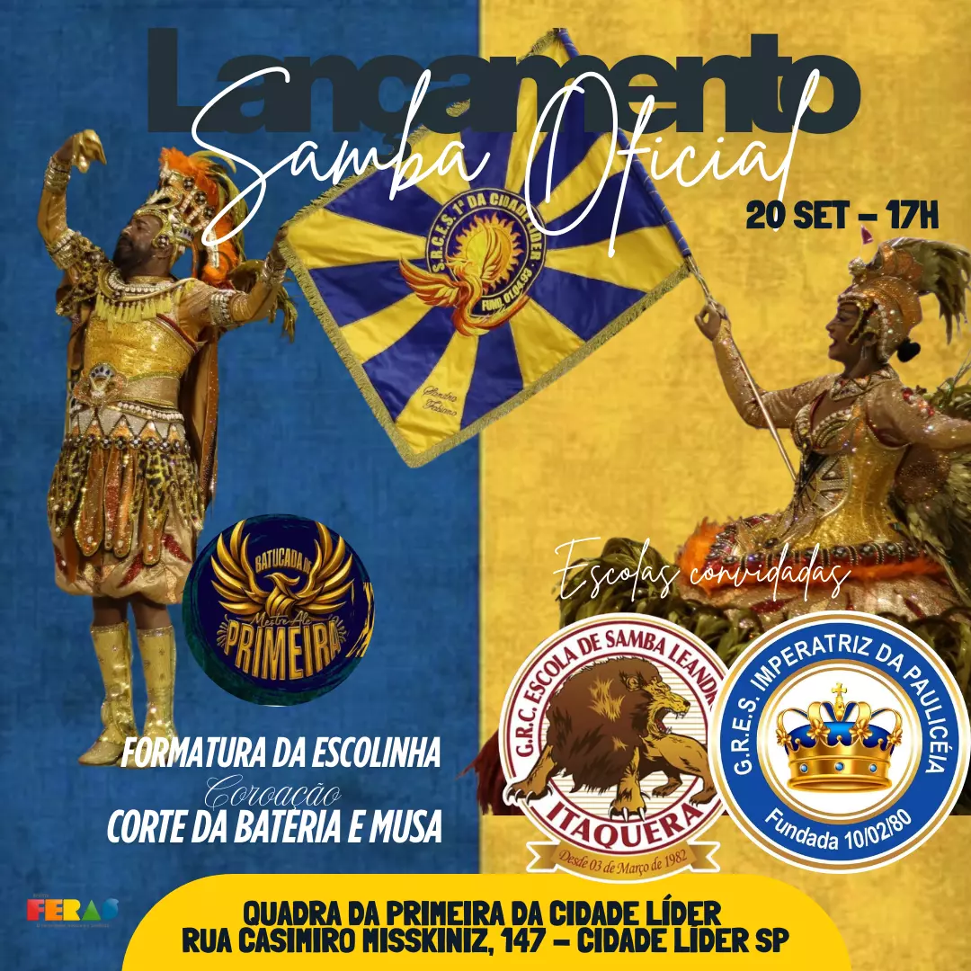 Primeira da cidade líder já tem data para lançamento do samba oficial de 2026